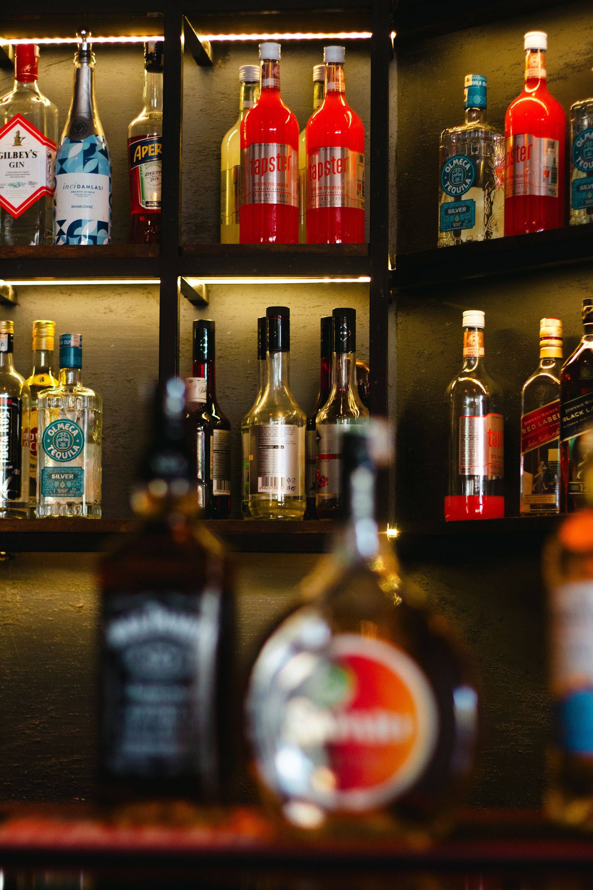 Bottles on the shelves at Slauson Liquor